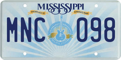 MS license plate MNC098