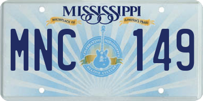 MS license plate MNC149