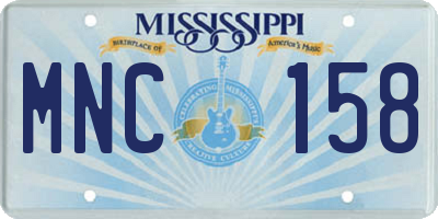 MS license plate MNC158