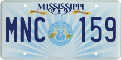 MS license plate MNC159