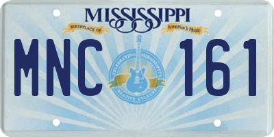 MS license plate MNC161