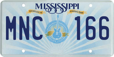 MS license plate MNC166