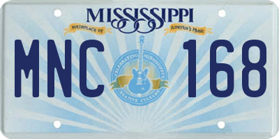 MS license plate MNC168