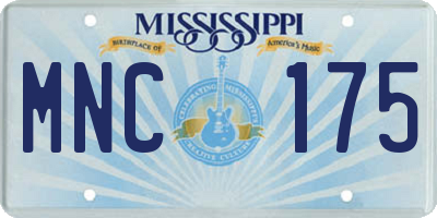 MS license plate MNC175
