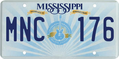 MS license plate MNC176