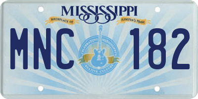 MS license plate MNC182