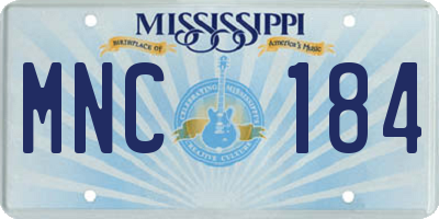 MS license plate MNC184