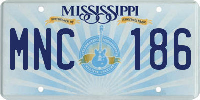 MS license plate MNC186