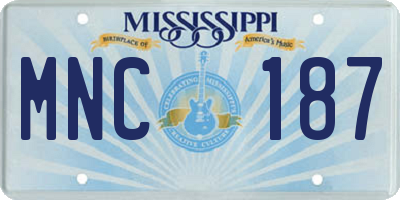 MS license plate MNC187