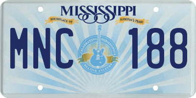 MS license plate MNC188