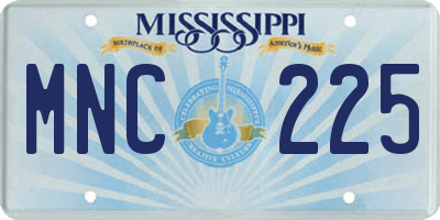 MS license plate MNC225