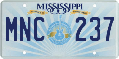 MS license plate MNC237