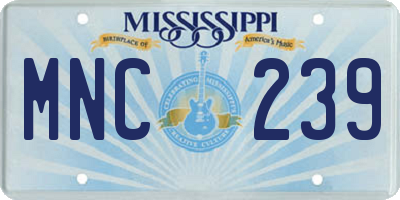 MS license plate MNC239