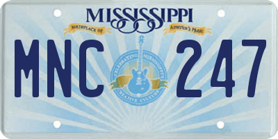 MS license plate MNC247