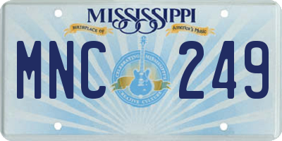 MS license plate MNC249