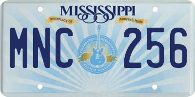 MS license plate MNC256