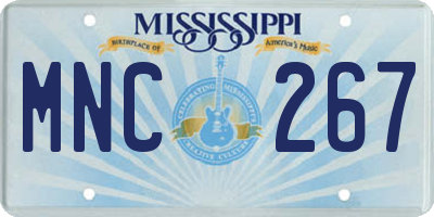 MS license plate MNC267