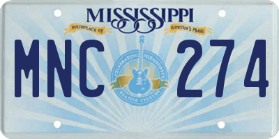 MS license plate MNC274