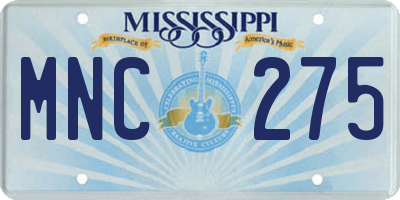 MS license plate MNC275