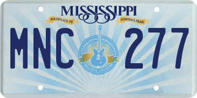 MS license plate MNC277