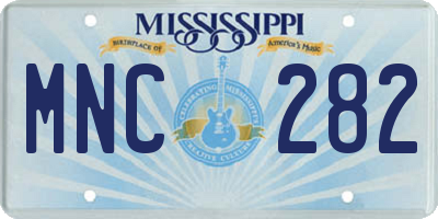 MS license plate MNC282