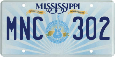 MS license plate MNC302