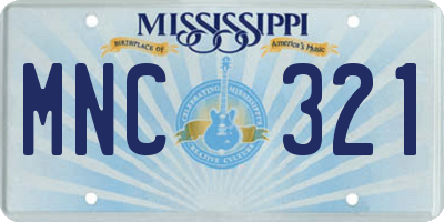 MS license plate MNC321