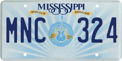 MS license plate MNC324