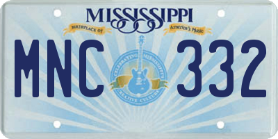 MS license plate MNC332