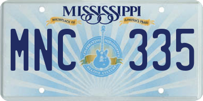 MS license plate MNC335
