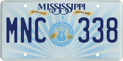 MS license plate MNC338