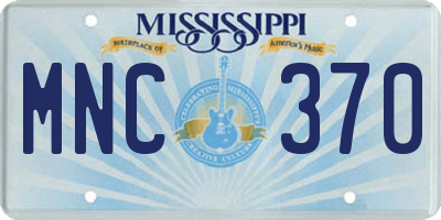 MS license plate MNC370