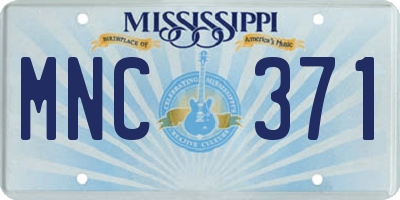 MS license plate MNC371