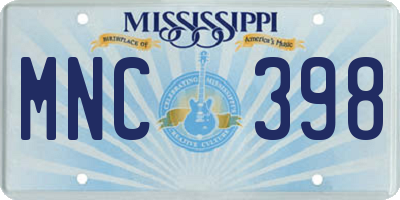 MS license plate MNC398