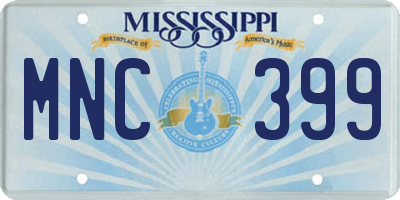 MS license plate MNC399