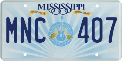 MS license plate MNC407