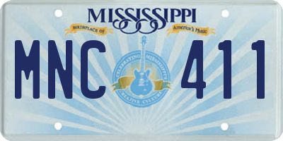 MS license plate MNC411