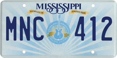 MS license plate MNC412