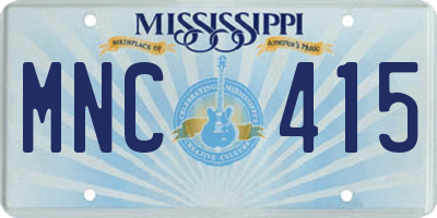 MS license plate MNC415