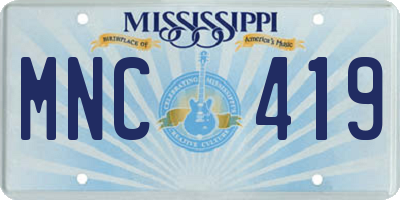 MS license plate MNC419