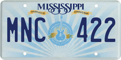 MS license plate MNC422