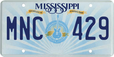 MS license plate MNC429