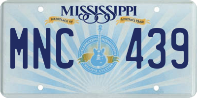 MS license plate MNC439