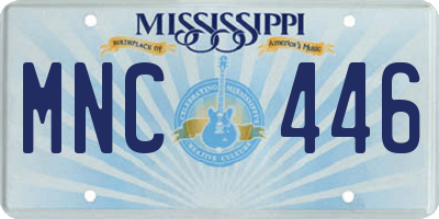 MS license plate MNC446