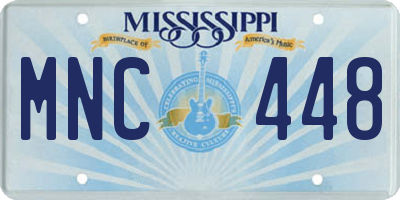 MS license plate MNC448