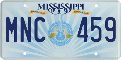 MS license plate MNC459