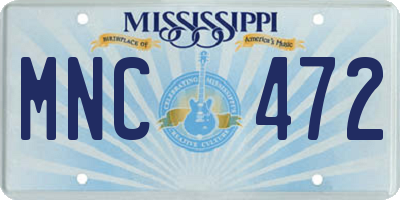 MS license plate MNC472