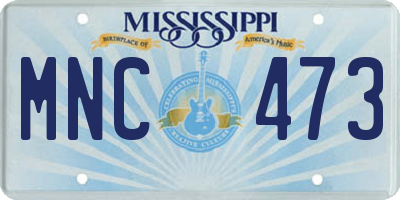 MS license plate MNC473