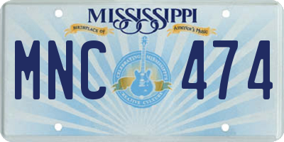 MS license plate MNC474