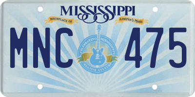 MS license plate MNC475